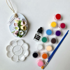 Handmade DIY Flocking Color White Mold Flower Gypsum Relief Painting Company Team Building Activity Props Souvenir