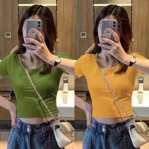 Big Sale Leak Detection ~ Counter Withdrawal Summer New Arrival Slim Looking Short Sleeve T-Shirt Womens Tight Crop Top Inner Bottoming Shirt Tops