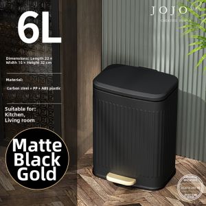 Stylish Minimalist Stainless Steel Foot Pedal Trash Bin with Lid