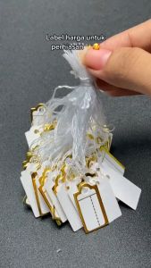 Price Tag / Label Harga / Label Perhiasan Putih List Gold isi 100 pcs