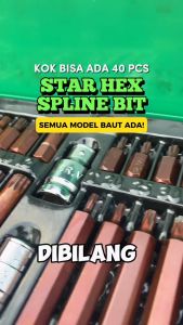 ISKU Bit Set 40pcs Star Hex Spline Mata Kunci Sock L Bintang 1 Set Bor Remover Nut S2 Tool Set