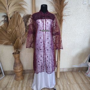 Cardigan tunik wanita trendy - outer kondangan tangan panjang - rompi pesta Korean style