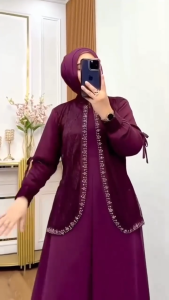 Delova Dress Matt Ceruty Mix Brukat Apk Payet Dress Kondangan Wanita Terbaru 2026 Kekinian Trendy