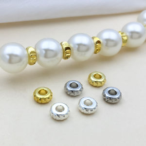 20/30/50pcs High-Quality Copper 18K gold plated +thick silvery+platinum abacus spacer beads  For DIY Jewelry Making Accessories
