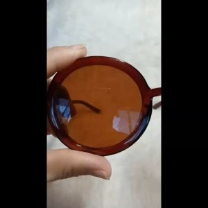 Kacamata Gaya Bulat Untuk Pria Wanita Dewasa Remaja Lensa Anti Silau Trend Vintage Retro Bentuk Oversized Warna Coklat - SUNGLASSES ROUND