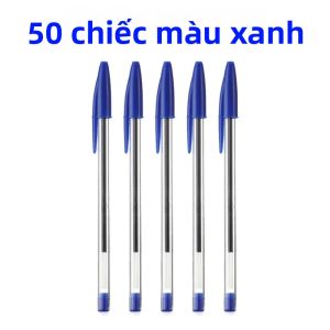 50/100 Chiếc Bút Bi 1.0 Mm Màu Xanh & Đen Viết Êm Dài Lâu Bút Bi Nhựa Dành Cho Học Sinh & Văn Phòng Đồ Dùng Học Tập