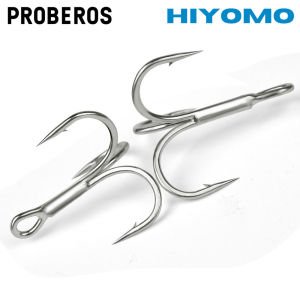 PROBEROS 10pcs Strong Treble Hooks 18-16-14-12-10-8-6-4-2-1-1/0-2/0-3/0-4/0-5/0# High Strength Fishing Hooks Carbon Steel Saltwater Fishing Accessories ST36
