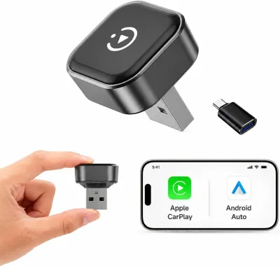Bộ Chuyển Đổi Không Dây 2 Trong 1 Spedal CarPlay & Android Auto Kết Nối Tự Động Qua USB A/C Cắm Là Chạy Cho Thiết Bị iPhone Và Android Với Tính Năng Đồng Bộ Nhanh