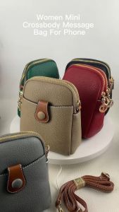 women handbags ladies Pu leather crossbody messenger bag phone bag for mobile phone - 6113