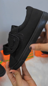 Spako Cushioned Collar Canvas Basic Black School Shoes Size 28-35 Kasut Sekolah Hitam By OnGoin Official