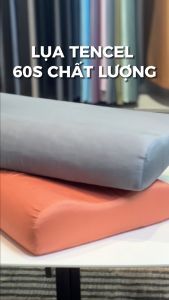 Vỏ Gối Nằm Cao Su Non Lụa Tencel 60s Size 60x35cm và 50x30cm Cao Cấp À Ơi Concept Màu Trơn Bao Áo Gối Memory Foam