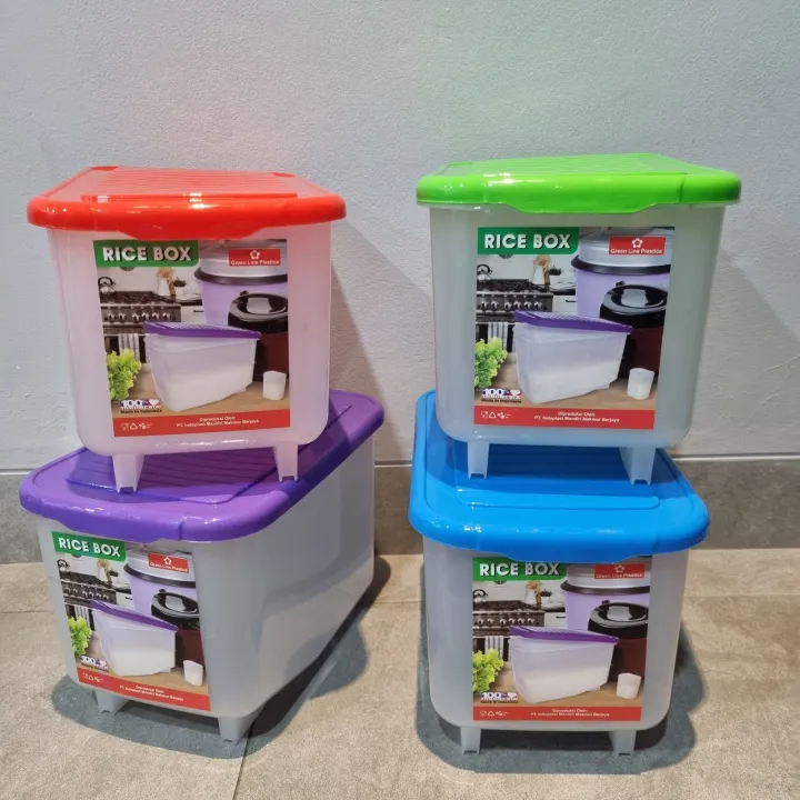 Tempat Beras 5kg / Wadah Beras Warna / Tempat Beras Plastik Murah