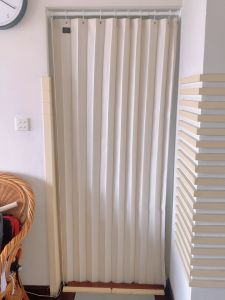 Closet Curtains Accordion Style Door Curtains for Doorways Pleated Folding Doors Curtain for Closet and Room Divider 1 Panel Beige - Lazada