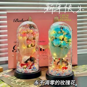 Romantic Eternal Flower Rose Bouquet Creative Gift for Girlfriend Boyfriend Birthday Anniversary Gift for Friends And Family