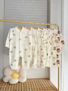 cat and fish | Boneless Pure Cotton Long-sleeved Pajama Onesie