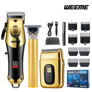 3-in-1 USB Rechargeable Mens Barber Kit Wireless Hair Clipper & Beard Trimmer for Home/Salon Perfect Gift for Men