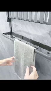 DuduMart Bathroom Organizer Rack Towel Rack Towel Holder Corner Shelf Stainless Corner Rack