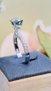 Nhẫn nữ bạc xi bạch kim chấu vuông cao chủ 7.5mm đẹp Nhẫn kim cương nhân tạo Moissanite Mỹ D/FL kiểm định GRA Nhẫn bạc nữ mạ vàng trắng cao cấp - KIM LỘC PHÁT NCVC7L501