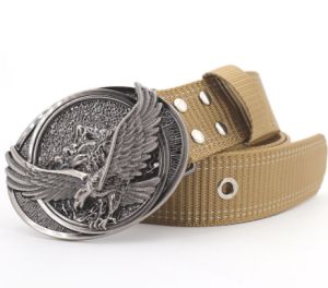 SM Nylon Belts Eagle for Men Silver Original Sale Belt Pin Buckle Canvas 316L Stainless Steel Titanium Belt Eagle Kuya Bull Ate Fashion Retro Eagles Accessories Jewelry Gift A241