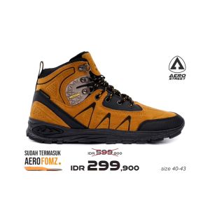 Aerostreet 40-43 Active High Coklat Kuning - Sepatu Sneakers Casual