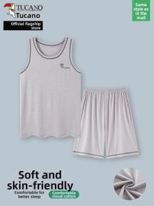 TUCANO | Cool Thin Sleeveless Vest & Shorts Pajamas