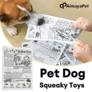 AIMAYAPET Plastic Creaks Squeaky Newspaper Poker Dog Toys Fun Interactive Dog Chew Toy Washable Bite-Resistant Pet Toys