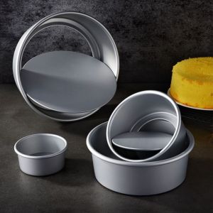 Round Cake Pan 4 / 6 / 8 / 10 Inch Non-Stick Aluminum Alloy Baking Tray & Pans Cake Mould Removable Bottom DIY Leakproof Cakes Pastry Molds Oven-Safety Bakeware Cheesecake Chiffon Pan