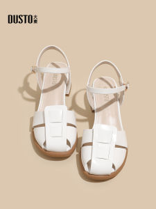 Elegant round Toe High Heel Sandals for Women DUSTO Autumn New Style Buckle Strap Thick Heel Fashionable Open Toe Shoes