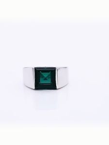 Emerald Sterling Silver Ring 925 Silver Jewelry 4.8 Carats in Square 10mm Created Emerald Green Color With Top Quality fashion For Men real gems stone ring Emerald Ring lab grown emerald