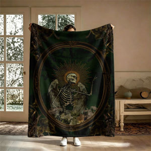 BILIBILI | Skeleton Angel Frame Gothic Flannel Blanket Perfect for Sofa Office Bed Travel Sleep Read Relax Camping Four Season Use