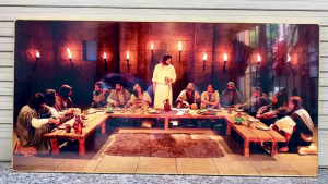 (ẢNH THẬT) Tranh treo tường tráng gương thiên chúa giáo bo viền kèm đinh treo