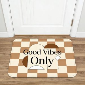 VIKAMA Modern Aesthetic Non-slip Entrance Floor Mat Washable Welcome Rug for Entryway Living Room Kitchen Home Decor