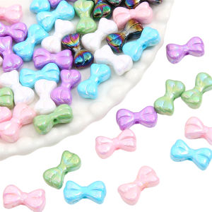 18x10mm 10pcs/bag Acrylic Plated Bow Beads For DIY Making Fashion Jewelry Accessories