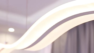 Modern 100CM Wave Design Pendant Light - Dimmable LED Hanging Lamp for Kitchen & Dining Room