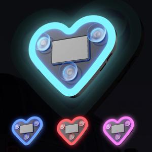 Car Window Neon Lights Heart-shaped LED Solar USB Charging Interior Atmosphere Lights for Cars Perfect Gift