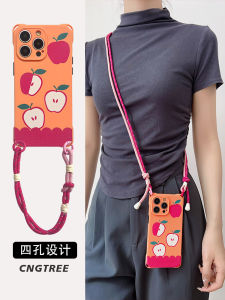 CNGTREE Unique Style Cartoon Phone Case for 13 pro Max Crossbody Womens Full Cover Soft Shell with Adjustable Lanyard