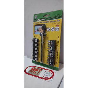 Mini Rachet Handle set Sellery 17pc/obeng/kunci sok/kunci L