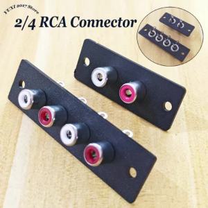 2/4 Way Panel Mount RCA Connector Copper Core Port Female Audio/Video Jack Socket For Speaker/Amplifier AV Audio Adapter