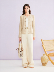 Elegant and Colorful H-shaped Round Neck Knit Outerwear