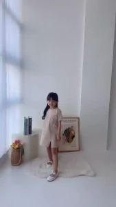 Hooneybee Popy Krem - Dress Anak Perempuan [Size 1-5 Thn] Baju Dres Kaos Cewek