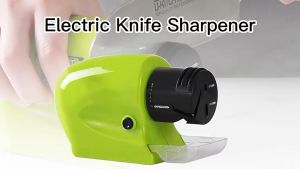 Automatic Kitchen Knife Sharpener Cordless Motorized Knives Sharpening Blade Grinder Stone / Alat Pengasah Pisau