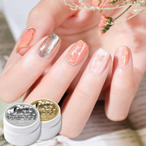 4 colors glitter burst metallic paint glue nail polish professional nail art glitter nail art gold and silver platinum finish