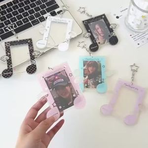 Kpop Thời Trang Acrylic Nốt Nhạc 3in Đựng Thẻ Hình Ảnh Cô Gái Dễ Thương Thần Tượng Móc Khóa Ba Lô Học Sinh Mặt Dây Chuyền Túi Bảo Quản Hình Ảnh