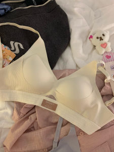 Summer Thin Womens Underwear Wireless Seamless Gathered Side Breast Reduction Anti-Sagging Soft Support Sports Bra