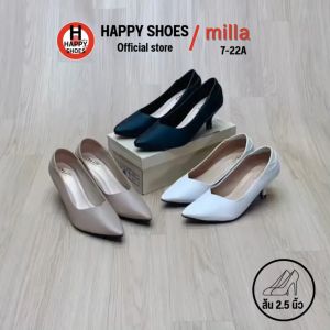 [🥇ของแท้100%🔢ไซส์36-40👠ส้น 2.5 นิ้ว] milla รองเท้าคัทชู court shoes รองเท้าหนังหุ้มส้น รุ่น 7-22A สวย นุ่มเบา สบายเท้า