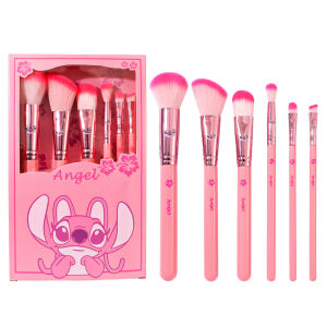 6pcs Cute Cartoon Pink Angel Makeup Brush Soft Fiber Wood Rod eye shadow Brush Suitable for Girls Makeup Tools