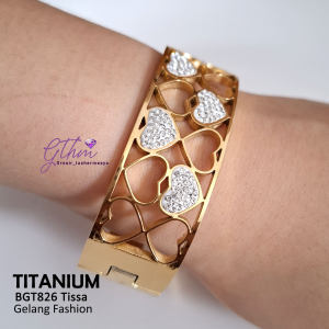 Gelang Wanita Dewasa Bangle Titanium Ori Tissa Love Mata Elegan