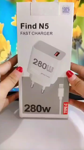 Charger 280W For OPP FIND N5 Untuk Android Batok+ Kabel USB MICRO TYPE C Support Fast Charging
