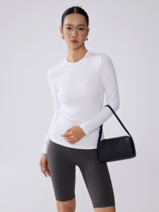 เสื้อยืดคอกลมทรงสลิมฟิต ZzZHANG แขนยาว ผ้าคอตตอนผสม ทรงหลวม ทรงลำลอง สำหรับผู้หญิง อายุ 30-39 ปี ฤดูใบไม้ร่วง 2024