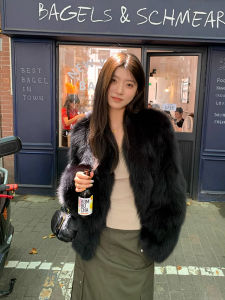 Autumn Winter New Style Womens Short Loose Fox Fur Coat Young Fashion Synthetic Leather Skin Integrated Coat Korean Version